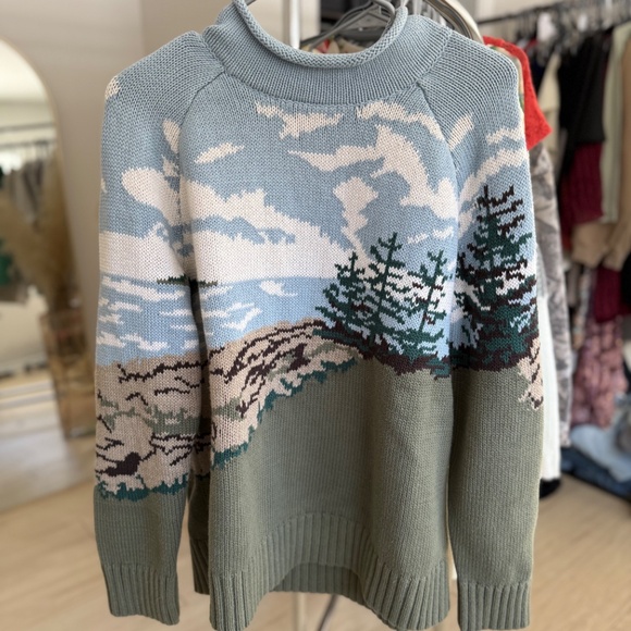 L.L.Bean Signature | XL Scenic Landscape Organic Cotton Sweater - Picture 4 of 11